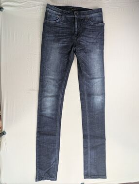 Nudie High Kai Organic Used Navy Classic Slim Jeans Size W31 / L36